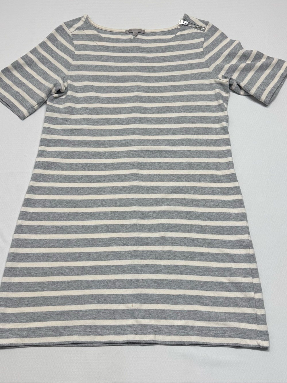 Giap Gray and Cream Striped short sleeve Dress - Short Sleeve medium